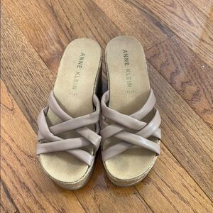 Anne Klein Women's Taupe Slide Sandals